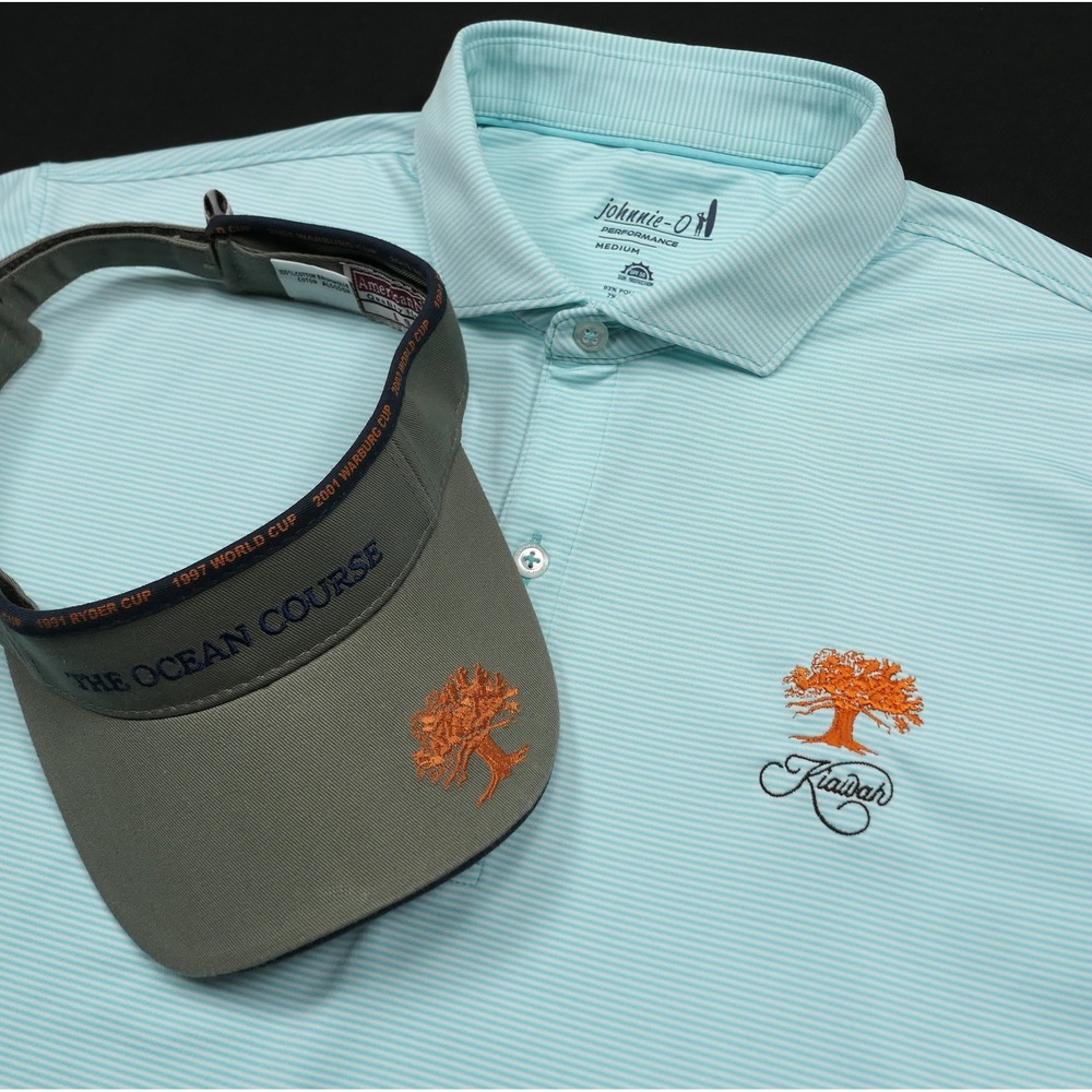 Johnnie-O Kiawah Island Golf Resort Mens M Polo & Ocean Course Visor Hat SET